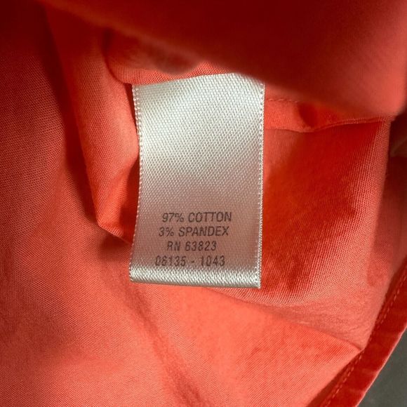 CJ Banks Womens Button Up Top Orange Solid  Plus Size 1X Stretch - Picture 6 of 10